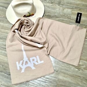 NEW SIMONS Karl LAGERFELD 2 in 1 reversible scarf w cottagecore vibe